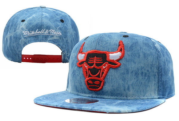 NBA Chicago Bulls MN Acid Wash Denim Snapback Hat #120